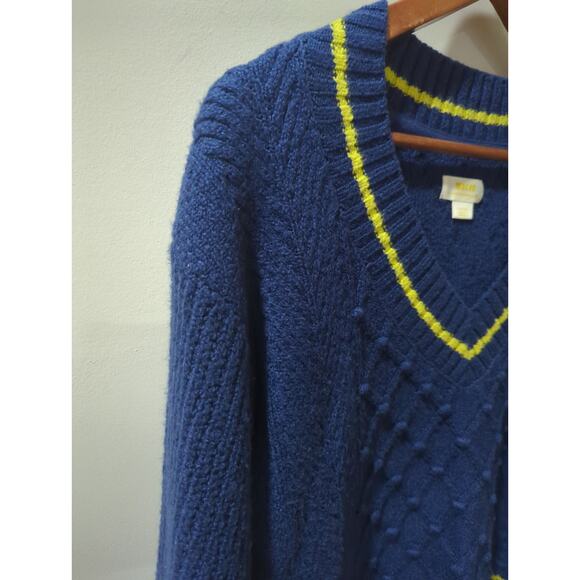 Maeve Anthropologie The Tille Blue V Neck Pullover Sweater - Picture 4 of 7